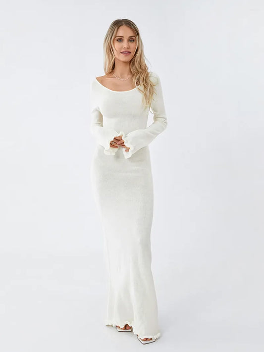 Women Ruffled Sleeve Maxi Dress | Annelise