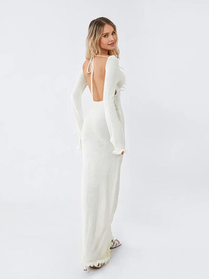 Women Ruffled Sleeve Maxi Dress | Annelise