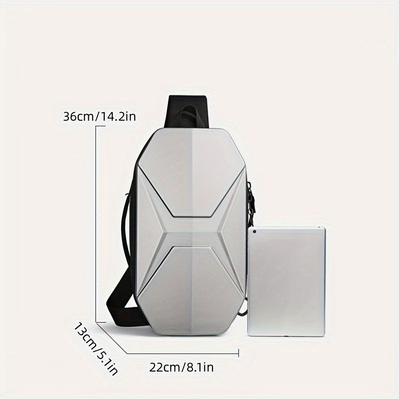 Men Futuristic Hard Shell Sling Bag | Finn