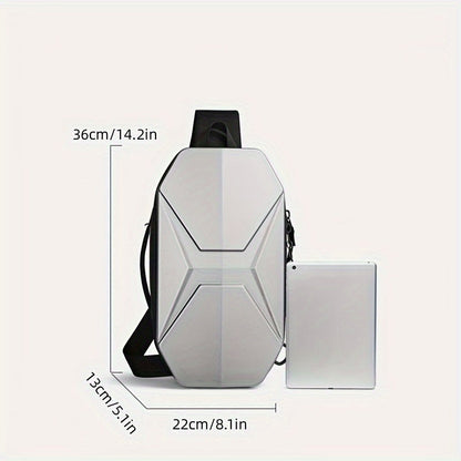 Men Futuristic Hard Shell Sling Bag | Finn