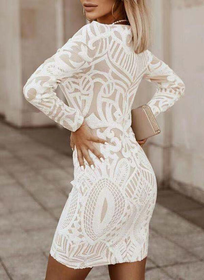 Women Embroidered Bodycon Dress | Edelyn