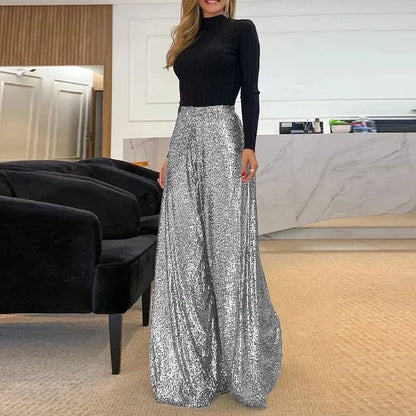 Variant image for Women Wide Leg Pants Sequin | Gloria-11