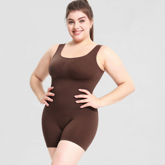 Women One-Piece Fitness Suit Brown Nylon | Fitness Enthusiast-1