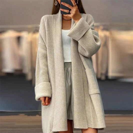 Women Elegant Long Knitted Cardigan | Amaya