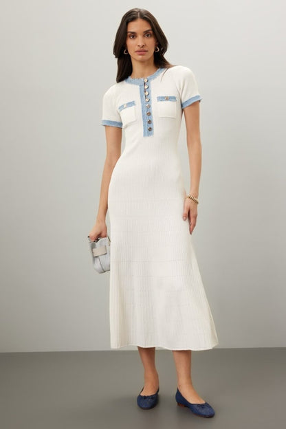 Women Classic Knit Midi Dress | Paisley
