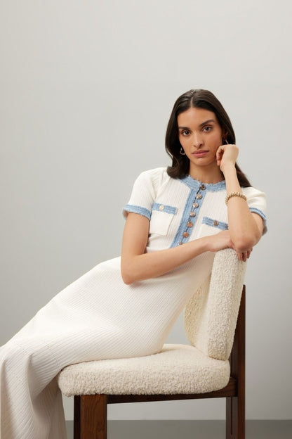 Women Classic Knit Midi Dress | Paisley
