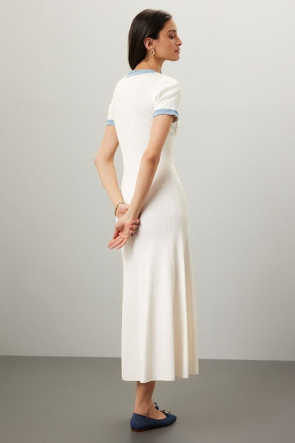Women Classic Knit Midi Dress | Paisley