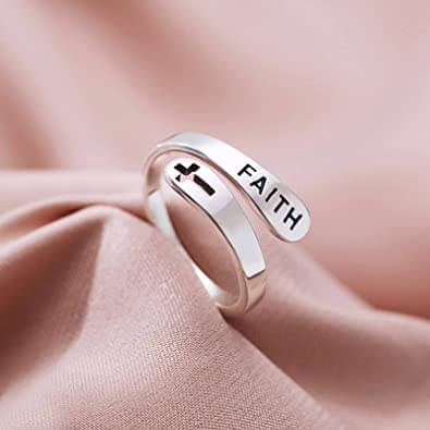 Women Adjustable Ring Silver Inspirational Design | Empowerment-1
