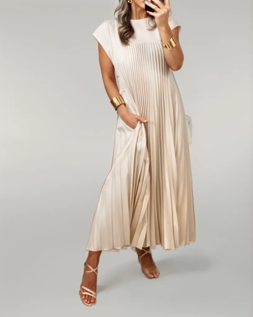 Pleated Maxi Dress | Kehlani