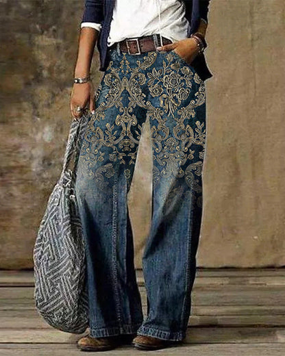 Variant image for Women Bootcut Jeans Blue Polyester | Artistic Flair-17