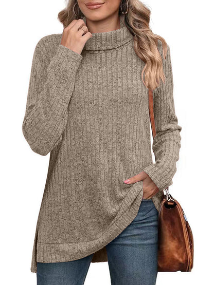 Women Ribbed Turtleneck Knit Sweater | Odette