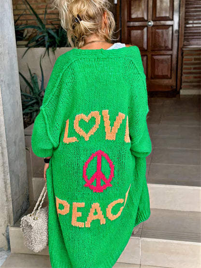 Hippie Graphic Knit Cardigan | Ludovica