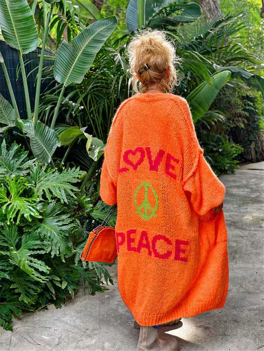 Women Hippie Graphic Knit Cardigan | Ludovica