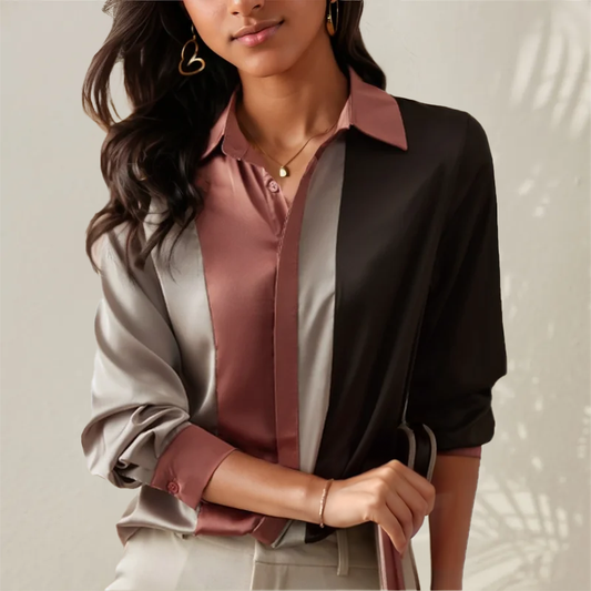 Women Elegant Colorblock Blouse | Ember