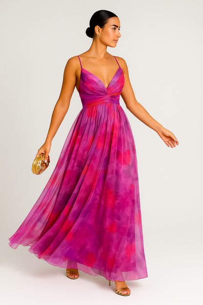 Women Maxi Dress Floral Print Polyester | Gisele