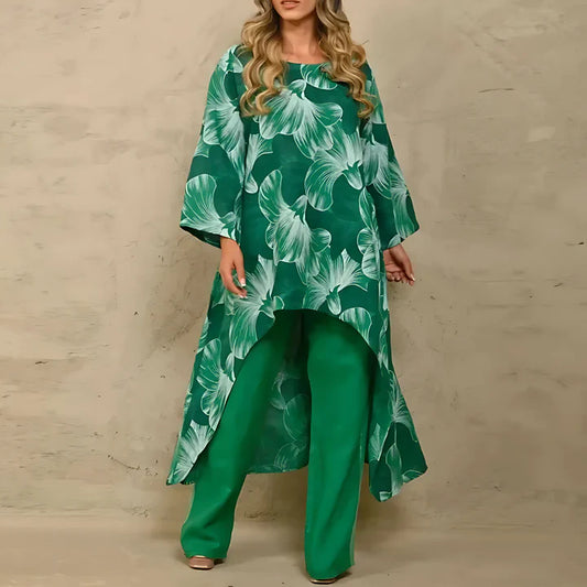 Flowy Abstract Print Tunic Set | Isla