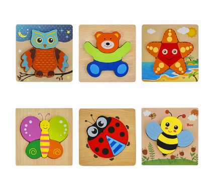 Kids Wooden Puzzle Set Eco-Friendly | Learning Fun-2