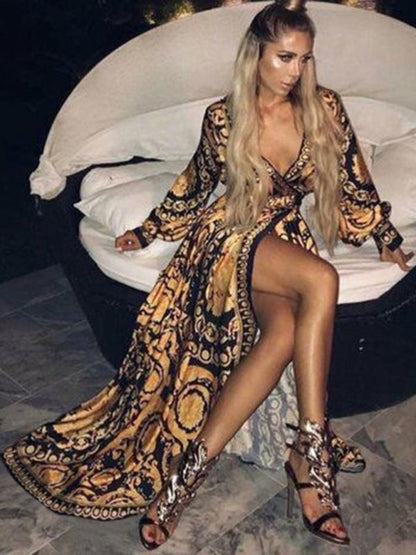 Women Elegant Boho Maxi Wrap Dress | Verona