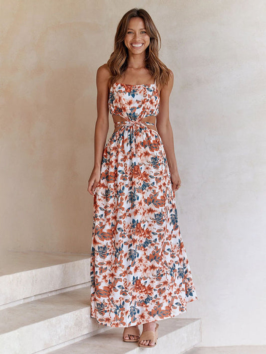Women Maxi Dress Blue Cotton | Tahani-1
