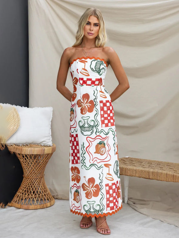 Women Maxi Dress Boho Print Lightweight Knit | Dexie-3