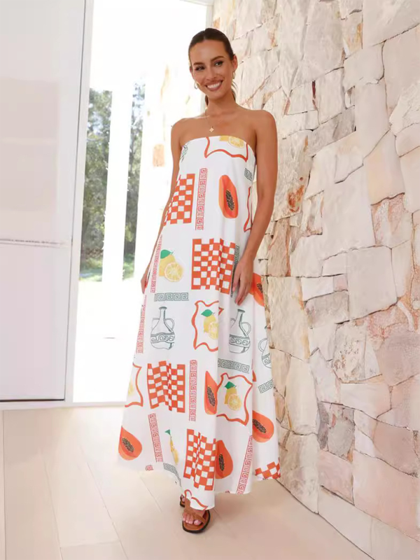 Women Maxi Dress White Blended Fabric | Inez-2