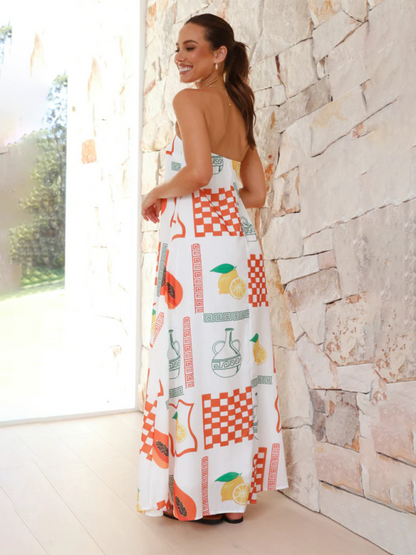 Women Maxi Dress White Blended Fabric | Inez-3