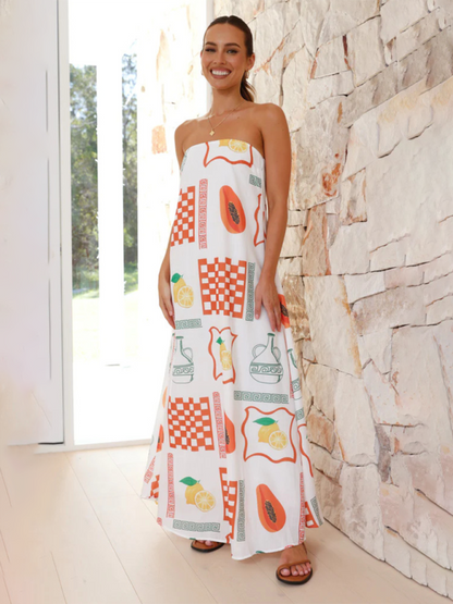 Variant image for Women Maxi Dress White Blended Fabric | Inez-1