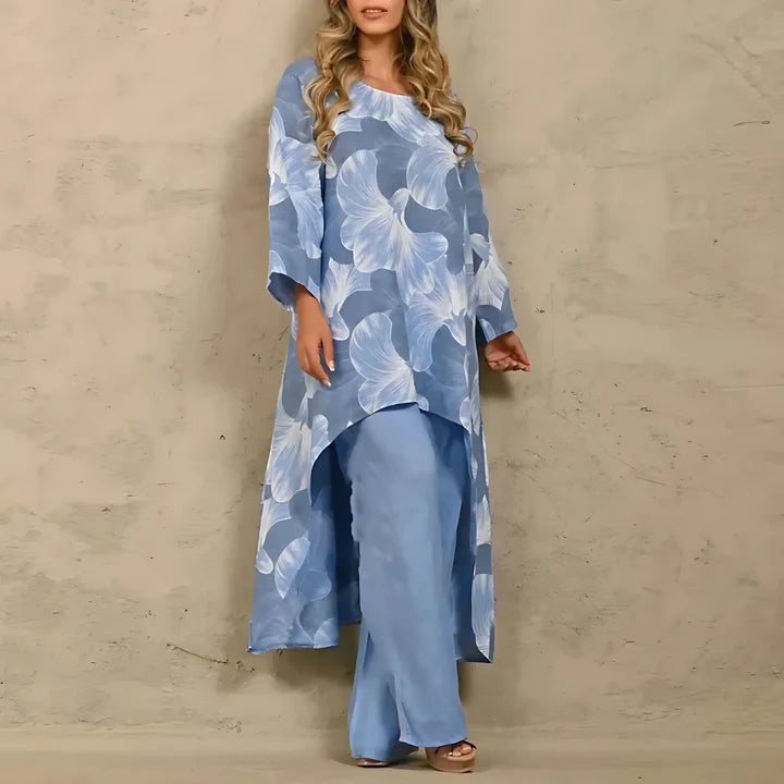 Flowy Abstract Print Tunic Set | Isla