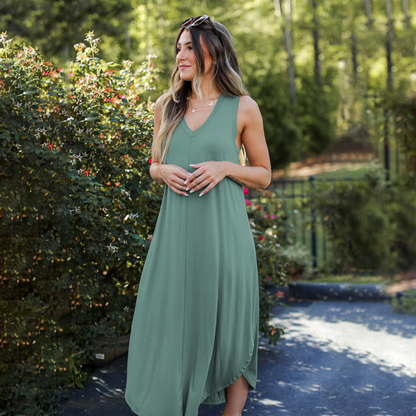 V-Neck Sleeveless Maxi Dress | Seraphina