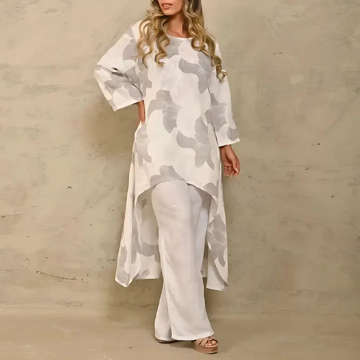 Flowy Abstract Print Tunic Set | Isla