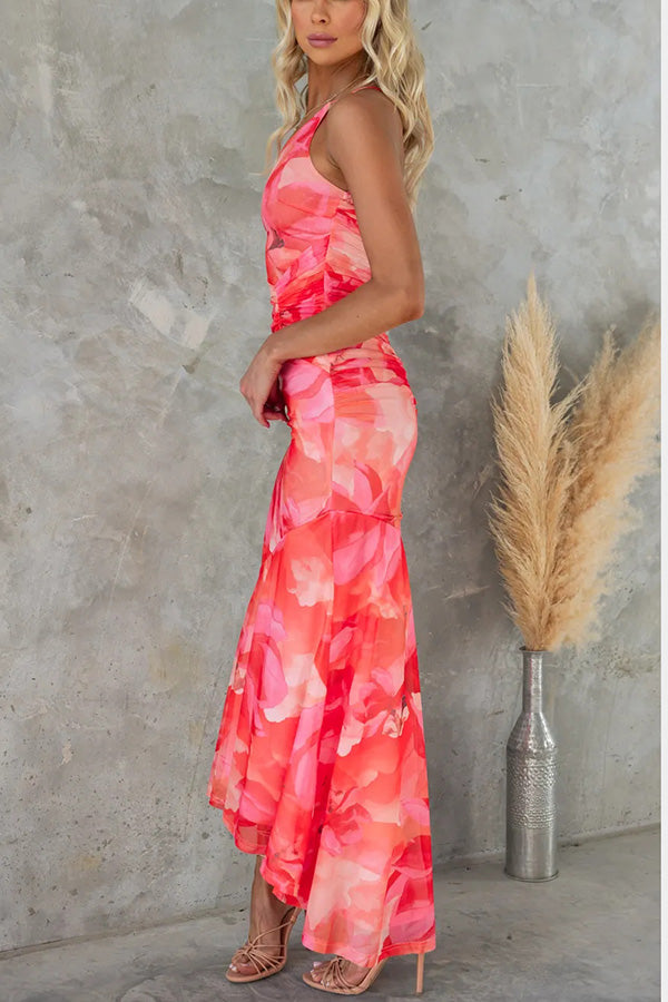 Floral Asymmetrical Maxi Dress | Amelia