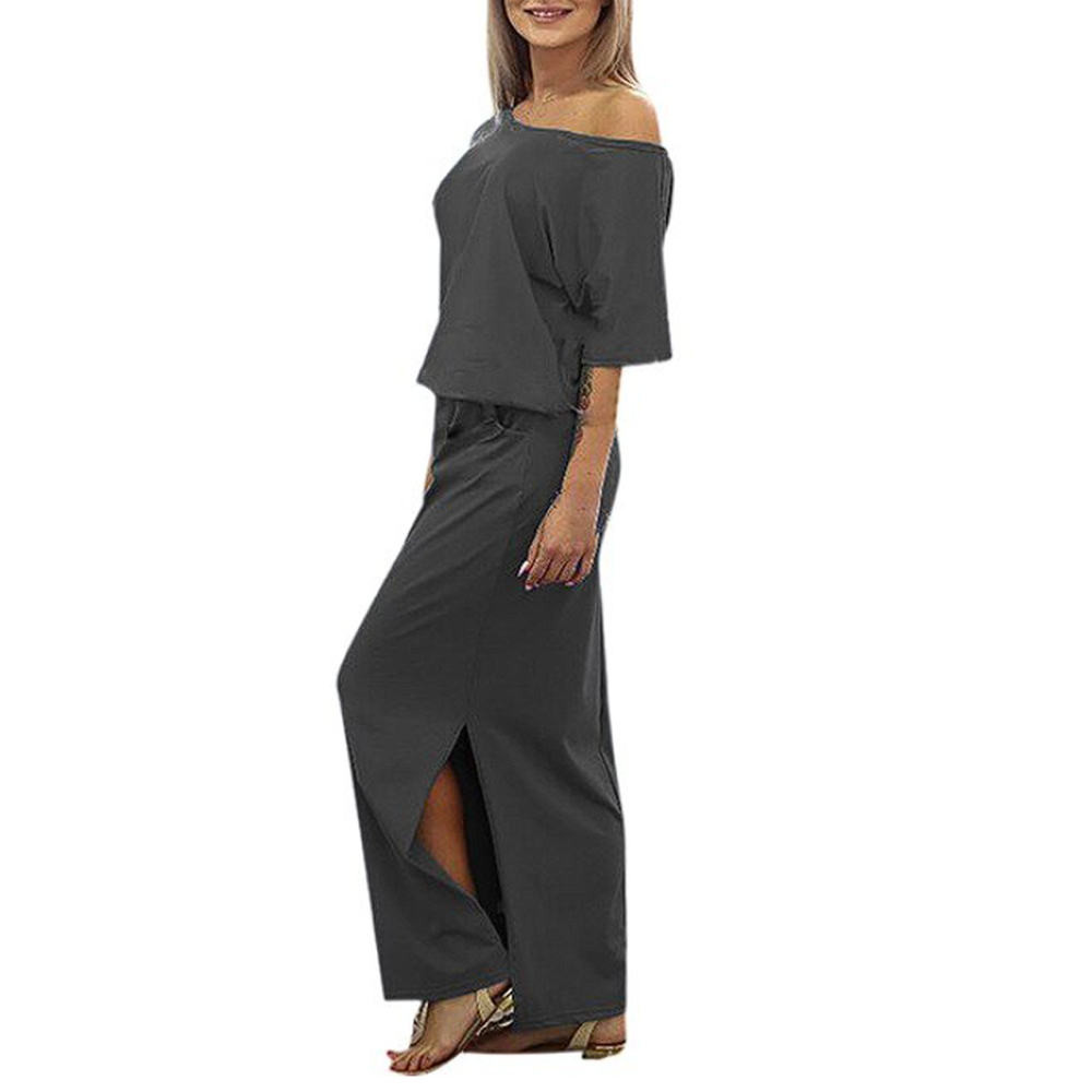 Chic Off-Shoulder Maxi Dress with Side Slit | Elowen