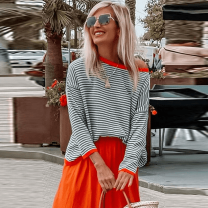 Women Striped Jersey Top | Karen-3