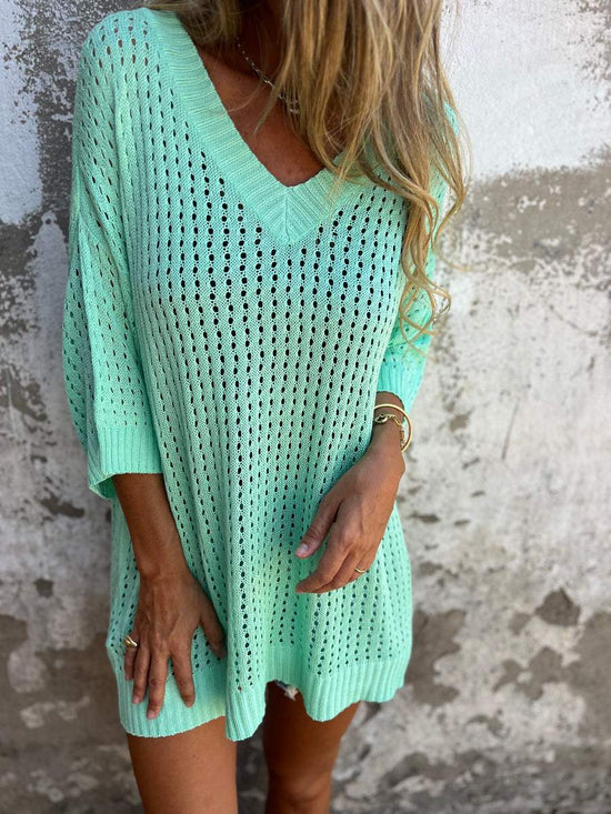 Women V-Neck Knit Top | Yvette