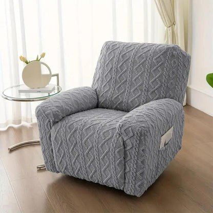 Recliner Sofa Cover Gray Jacquard Stretch Fabric | Modern Comfort 3