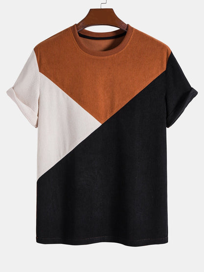 Color Block Corduroy T-Shirt for Men | Lance