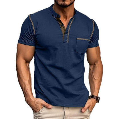 Men’s Henley Collar Short Sleeve Shirt | Nick