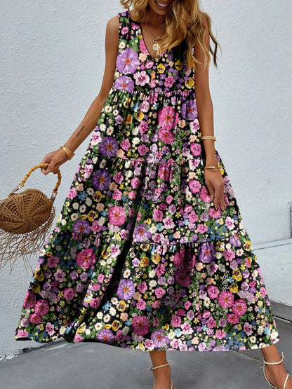 Bohemian Inspired Floral Maxi Dress | Katie