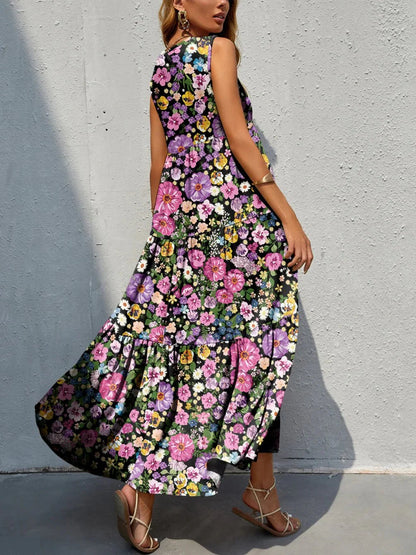 Bohemian Inspired Floral Maxi Dress | Katie