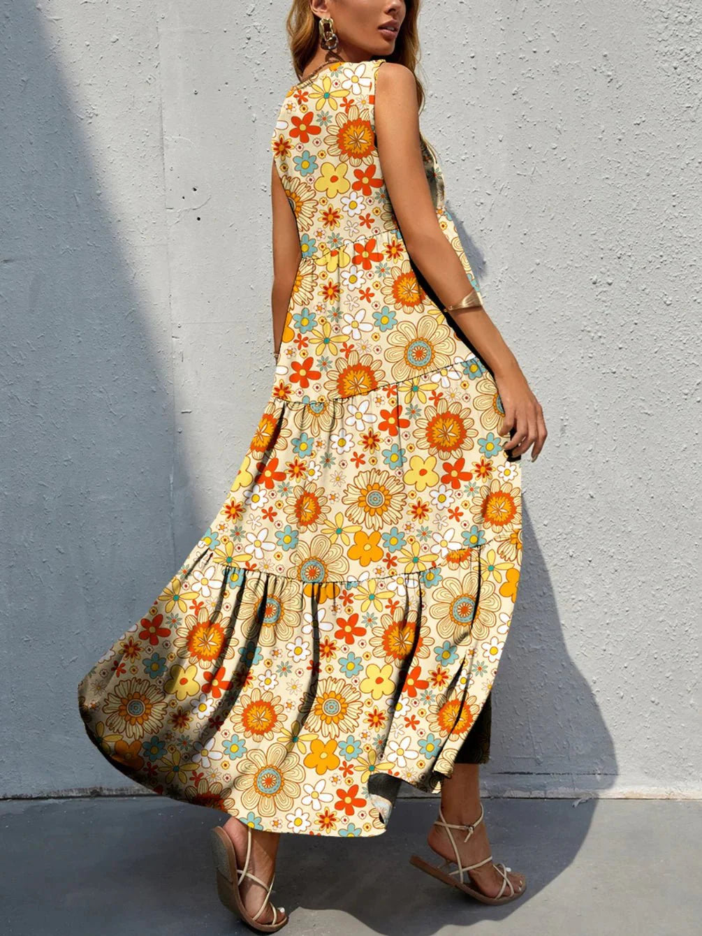 Bohemian Inspired Floral Maxi Dress | Katie