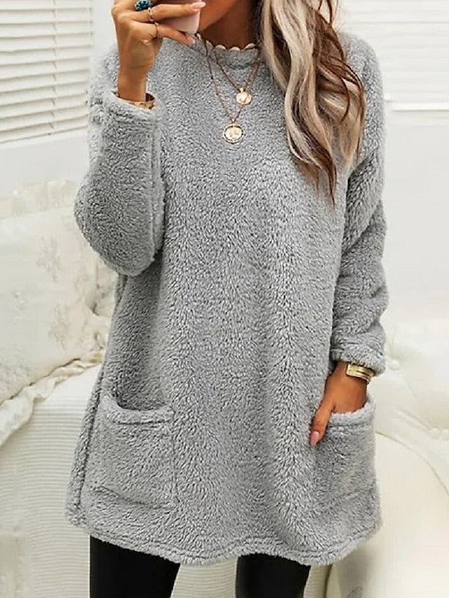 Women Cozy Fleece Oversized Sweater | Remie
