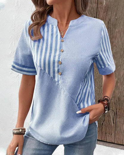 Striped Casual Button-Up Top | Fay