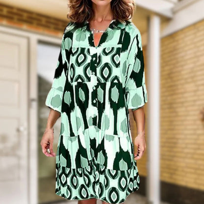 3/4 Sleeve Printed Dress | Lima