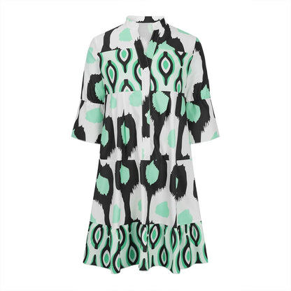 3/4 Sleeve Printed Dress | Lima