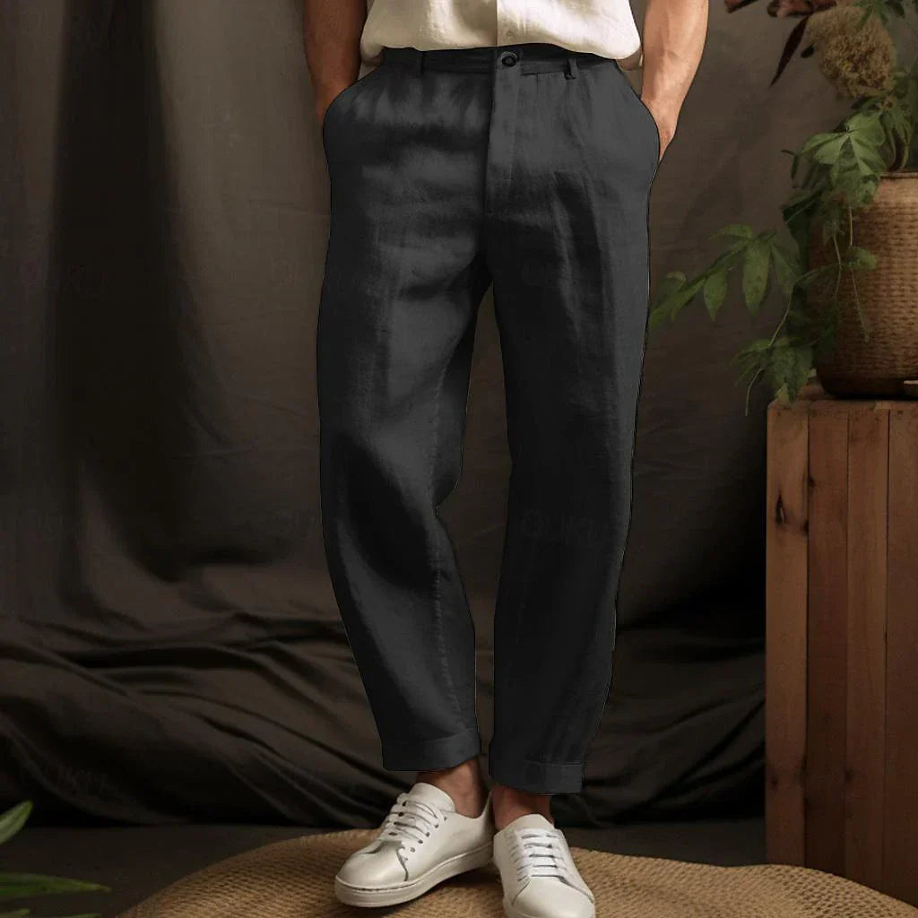 Relaxed Linen Blend Trousers | Johan