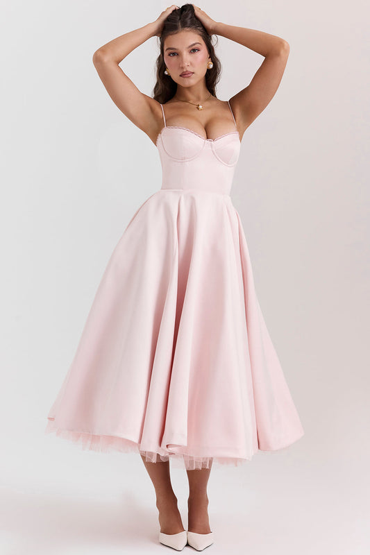 Charlenae | Blush Midi Dress Women