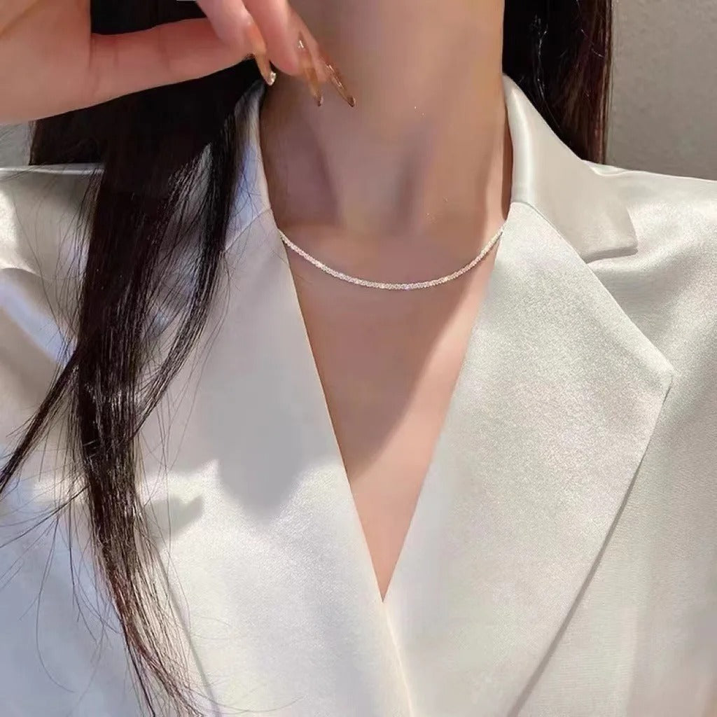 Women Necklace Set Silver Minimalist | Aika-4