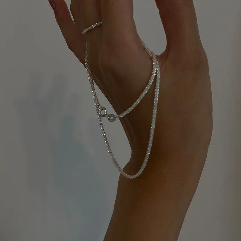 Women Necklace Set Silver Minimalist | Aika-5