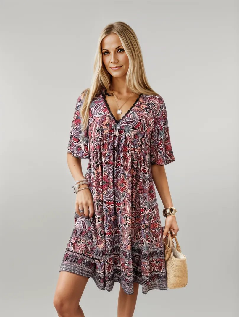 Boho Paisley Print Dress | Zadie