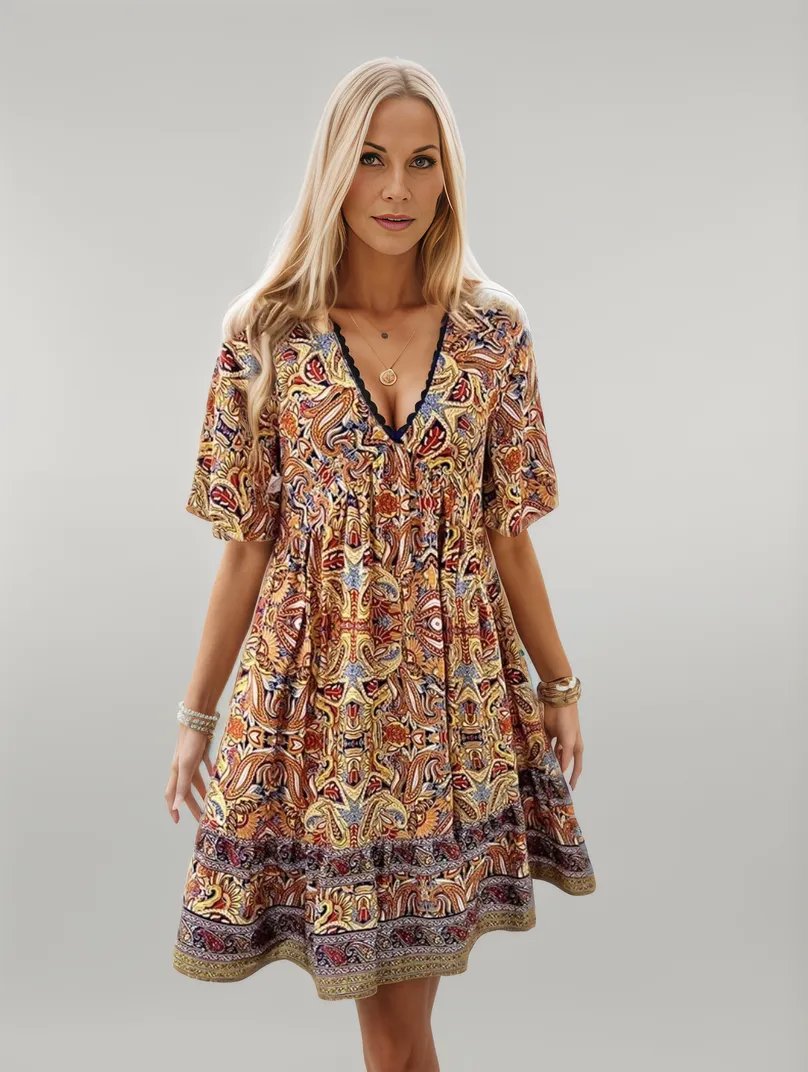 Boho Paisley Print Dress | Zadie